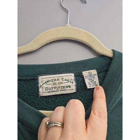 VTG American Eagle Outfitters Green Pinetop National Park Sweatshirt Mens Sz XL - Picture 4 of 5